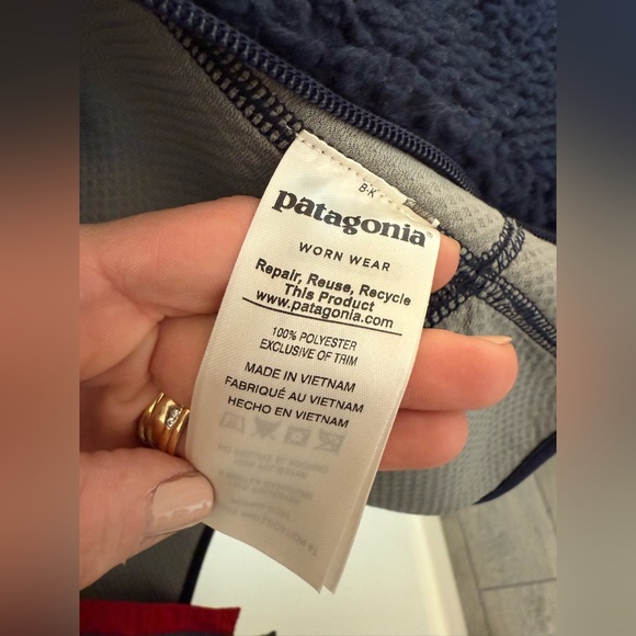 Patagonia Men's Classic Retro-X® Fleece Vest navy & red size Large - Picture 6 of 6